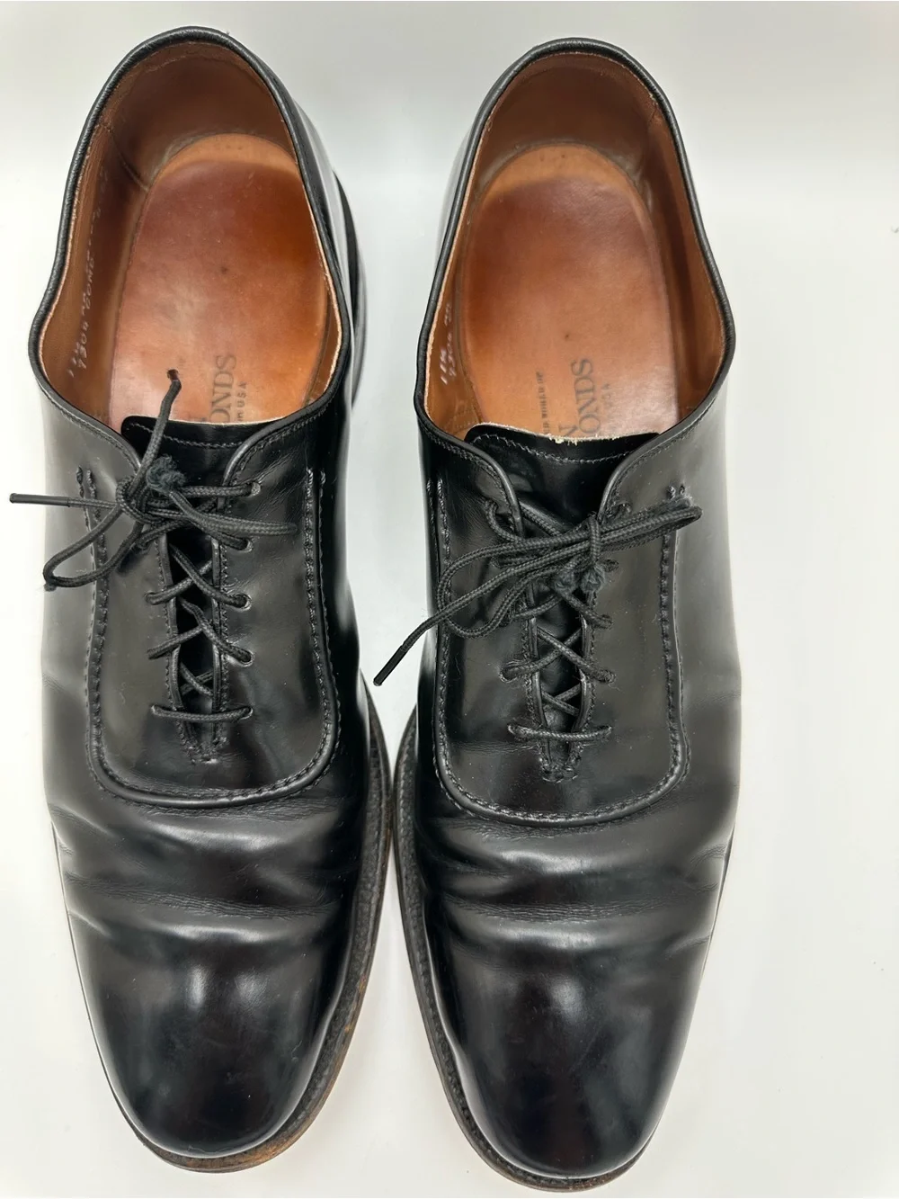 Allen Edmonds 7304 Classic Men’s Black Leather Cap-Toe Oxford Lace-Up Shoes 11.5